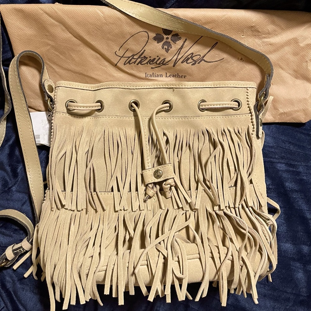 Patricia Nash suede crossbody bag